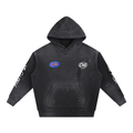 Sudadera con capucha lavada "Sin riesgo no hay gloria" 