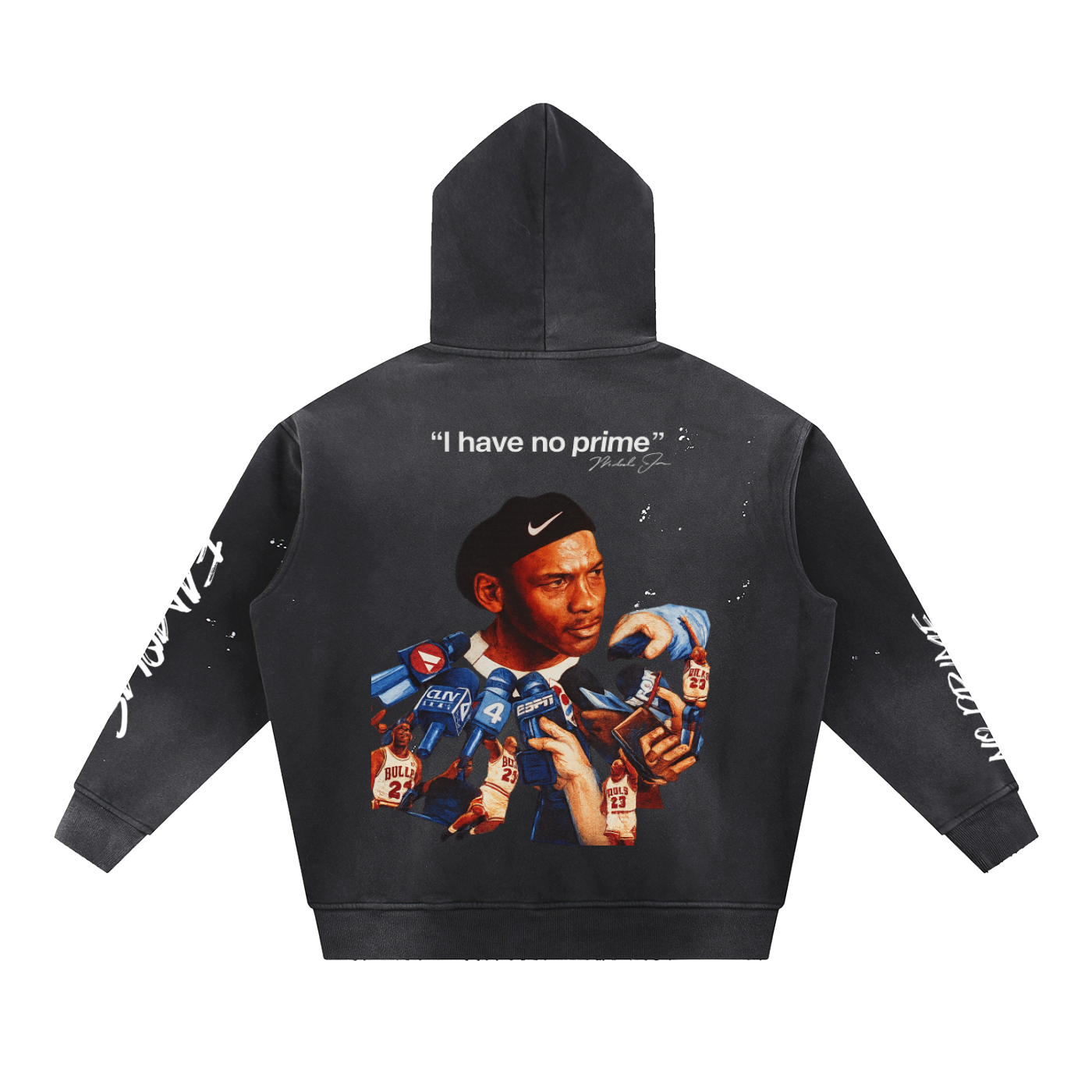 Sudadera con capucha lavada "No Prime" 