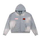Sudadera con capucha de forro polar con cremallera y bordes deshilachados Sun Fade