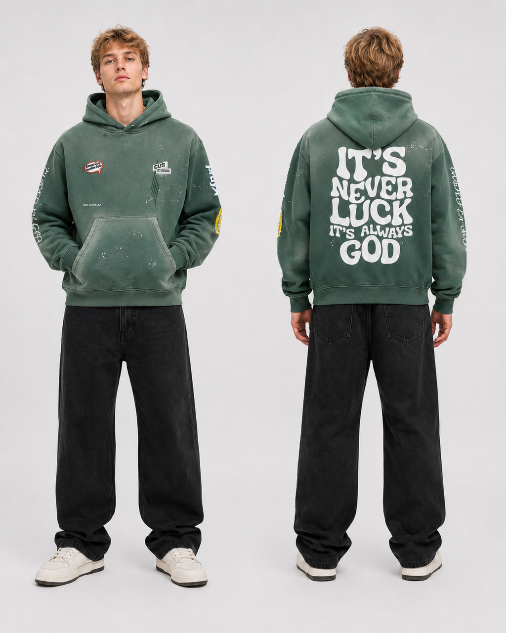 "Always GOD" Washed Hoodie