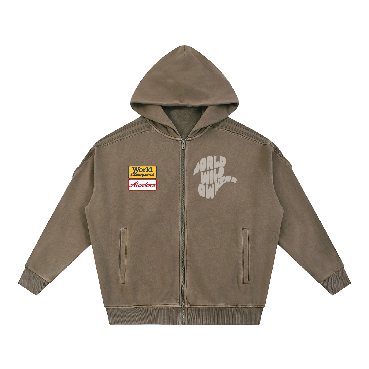 Sudadera con capucha y cremallera "World Wild Owners"