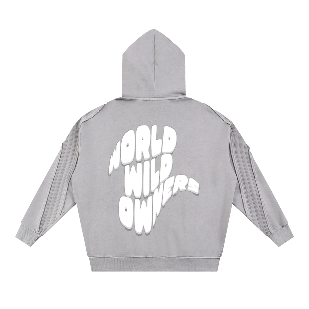 Sudadera con capucha y cremallera "World Wild Owners"