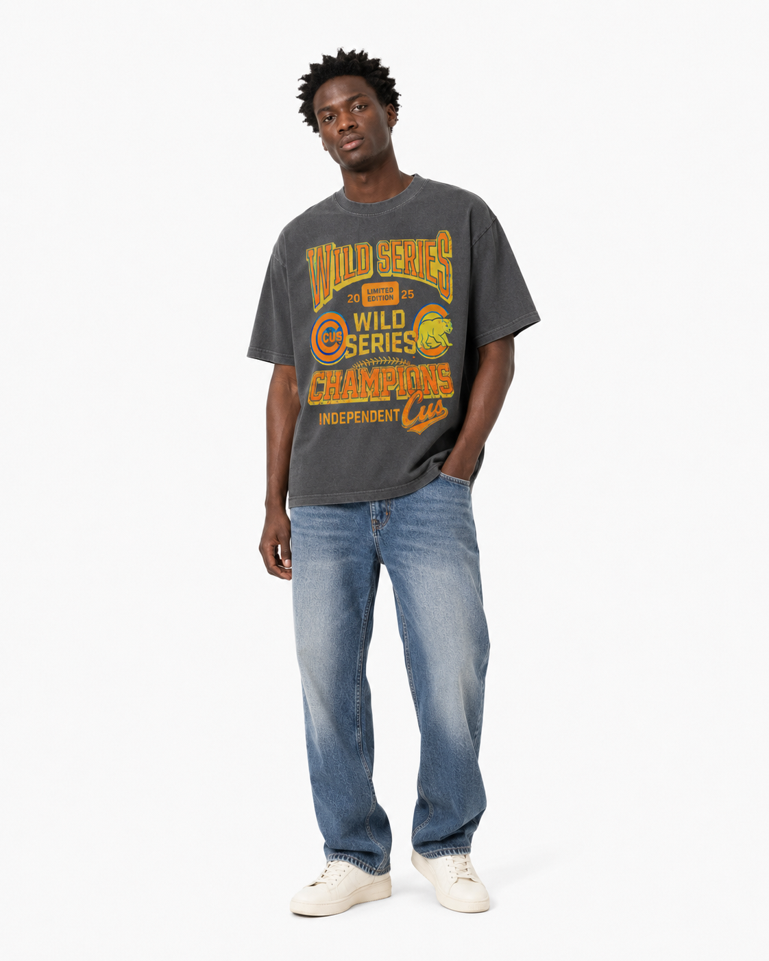 Camiseta con lavado vintage «Wild Series»