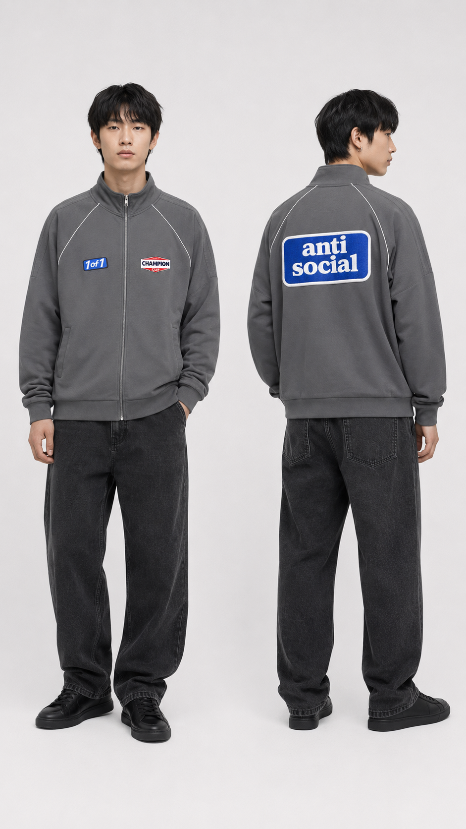 "Anti-Social" Reflection Sleeve Jacket