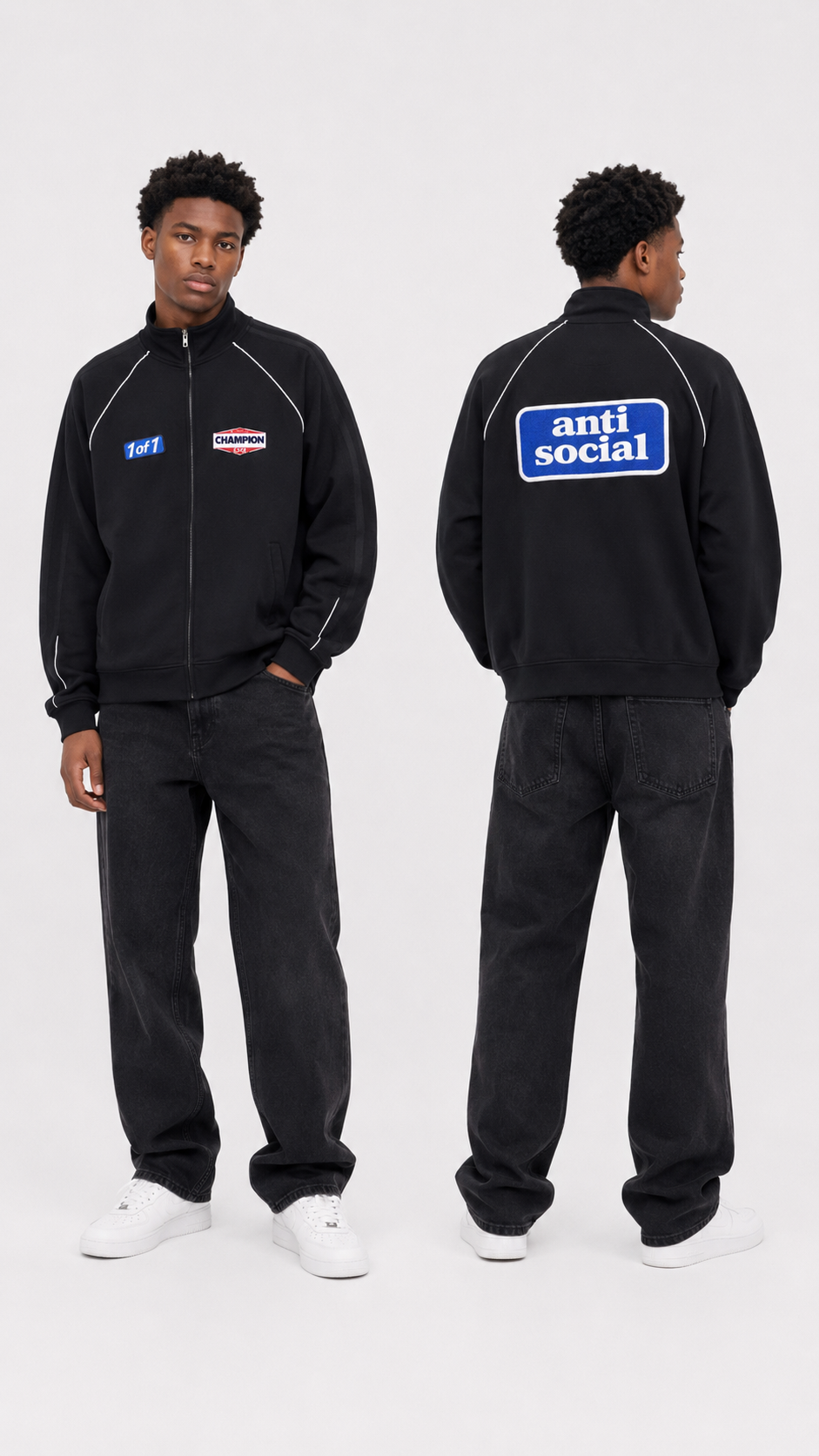 "Anti-Social" Reflection Sleeve Jacket