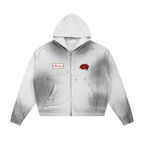 Sudadera con capucha de forro polar con cremallera y bordes deshilachados Sun Fade