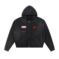 Sudadera con capucha de forro polar con cremallera y bordes deshilachados Sun Fade