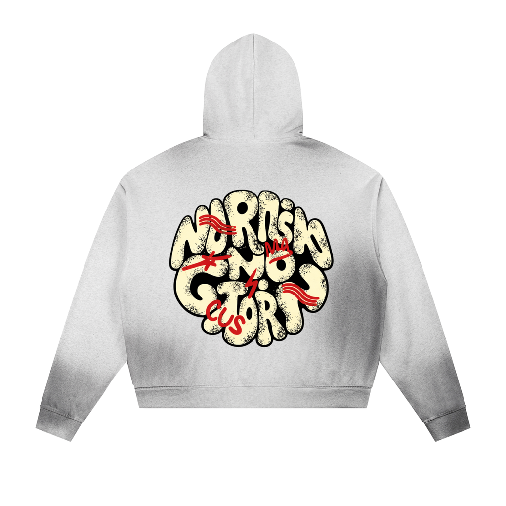 Sudadera con capucha de forro polar con cremallera y bordes deshilachados Sun Fade