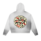 Sudadera con capucha de forro polar con cremallera y bordes deshilachados Sun Fade