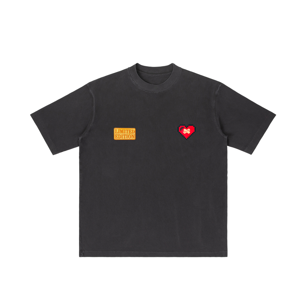 Camiseta vintage con hombros caídos y lavado
