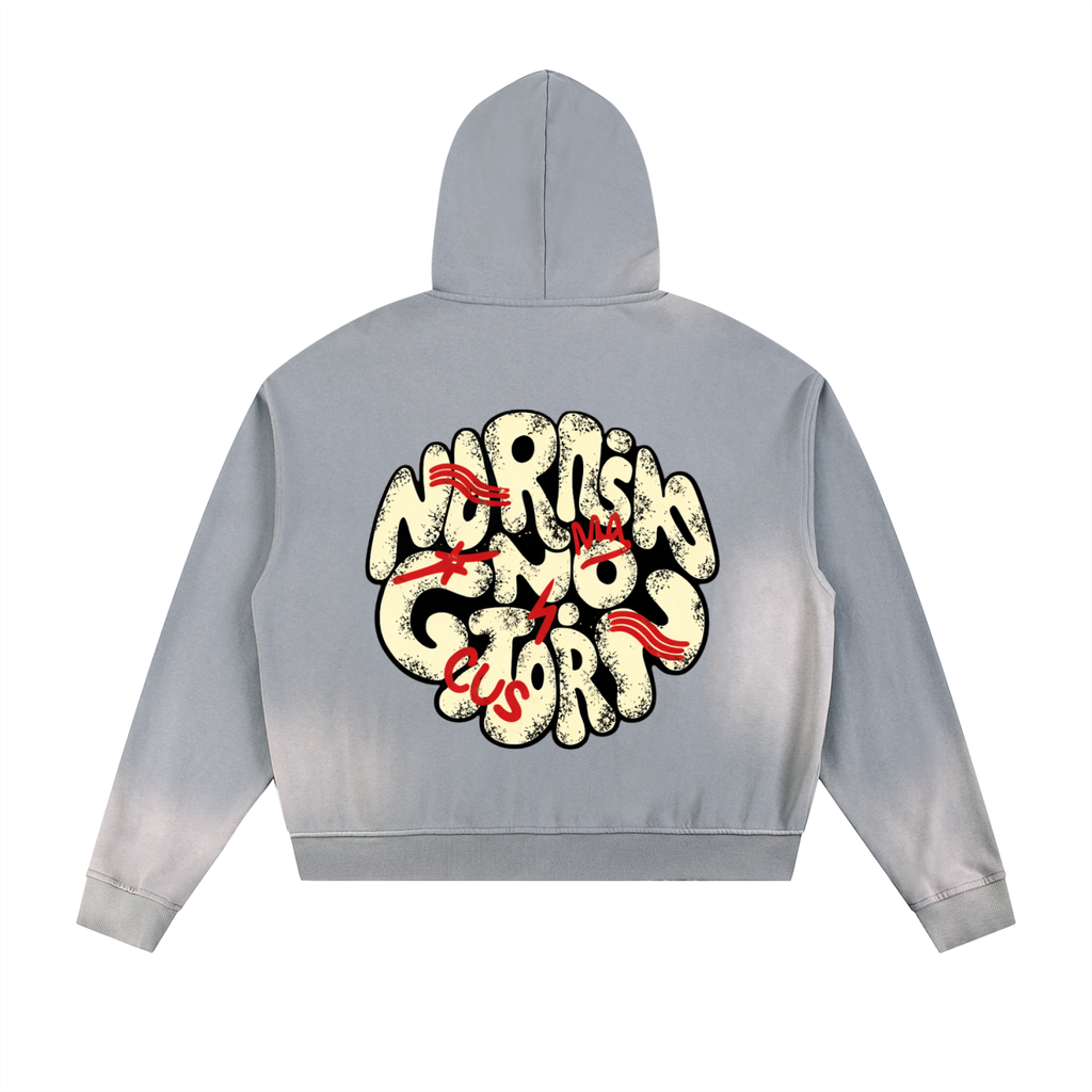 Sudadera con capucha de forro polar con cremallera y bordes deshilachados Sun Fade